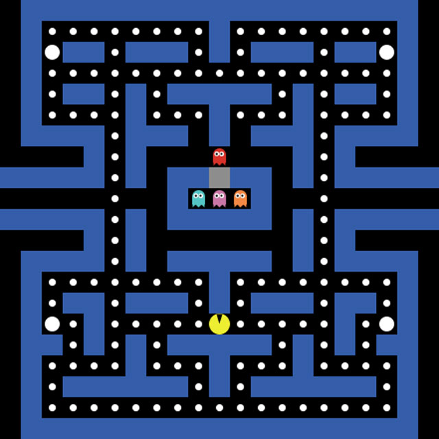 Игры лабиринт уровни. Лабиринт ПАКМАНА. Pacman игра 1980 года. Карта Pac man. Лабиринт в игре Пакман.