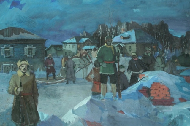 Картина Кондратия Белова «Повстанцы перед боем».