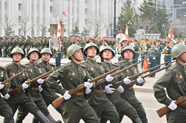 Парад Победы. Хабаровскк, репетиция