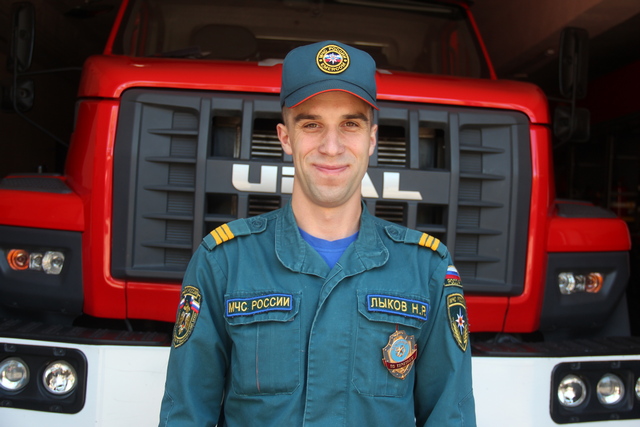 Пожарный Никанор Лыков занял второе место.