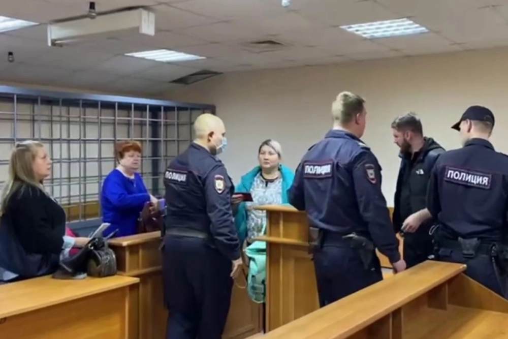 Кадры с заседания суда в октябре 2023 года.