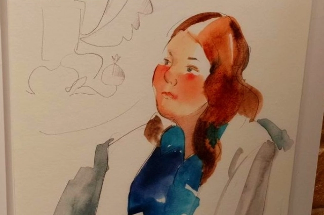 Юлия изобразила женщину, которая отстаивала своих детей, в мякгой, нежной манере.