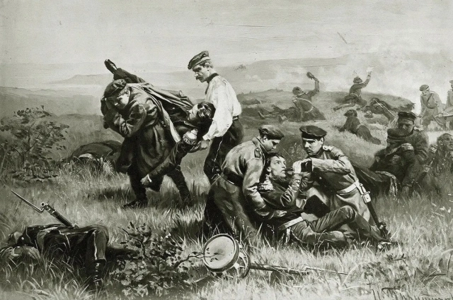 После боя. Альбом «Эпизоды Севастопольской жизни 1854-1855 года» (1871-1872).