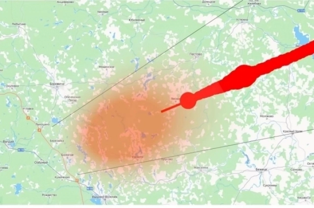 Область падения метеорита.