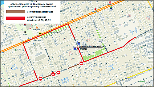 Схема движения автобусов в Красноярске (изменения)