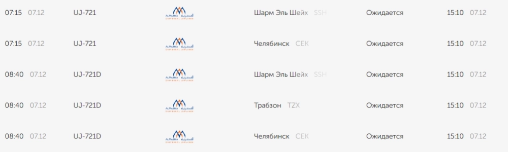 Самолёты, летевшие этими рейсами из Египта, приземлились в Челябинске.