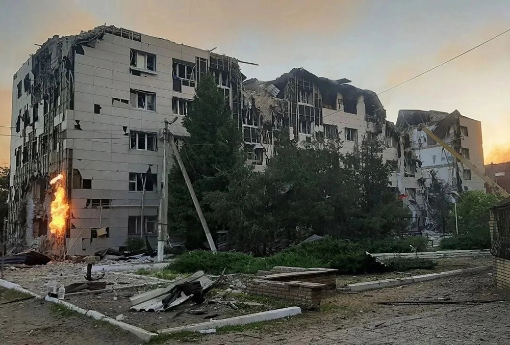 Последствия беспилотной атаки ВСУ в Старобельске (ЛНР)