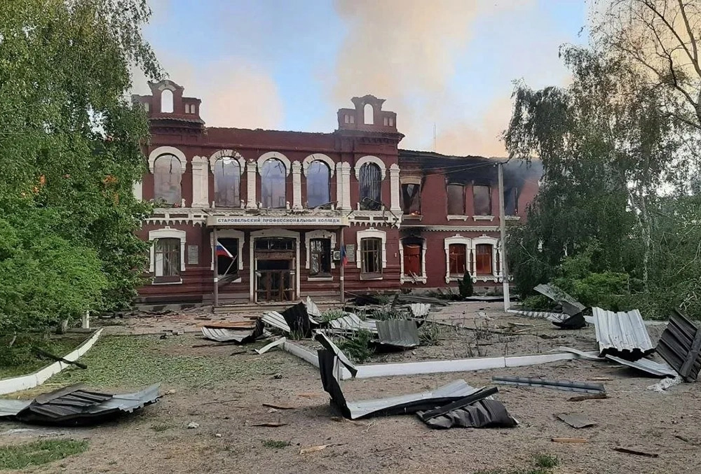 Последствия беспилотной атаки ВСУ в Старобельске (ЛНР)