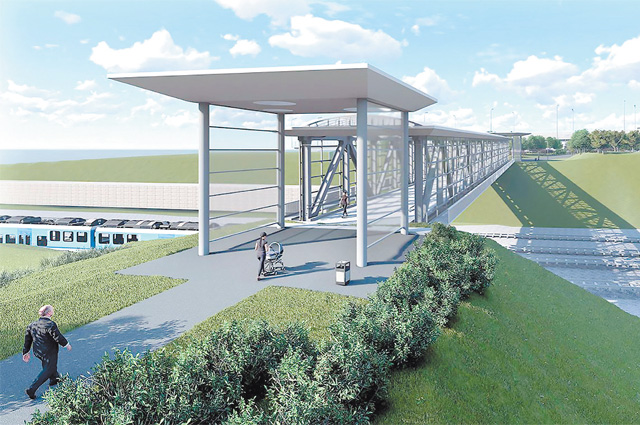 Будущий пешеходный мост между районами Ховрино и Западное Дегунино пройдёт над железной дорогой.