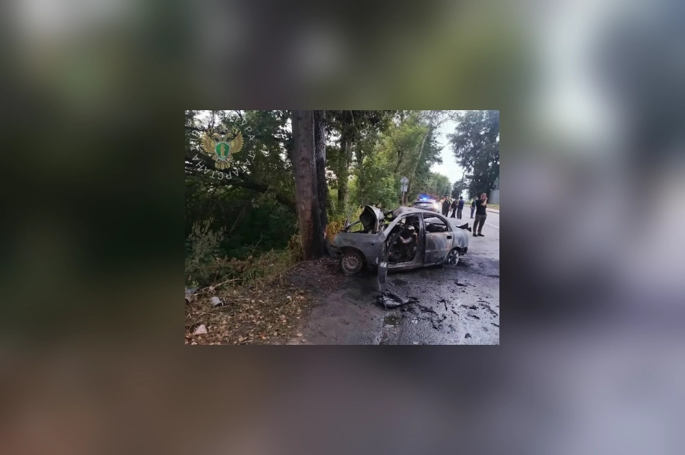 Автомобиль на скорости влетел в дерево.
