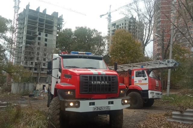 Пожар, Красноармейская - Знаменщикова, Хабаровск