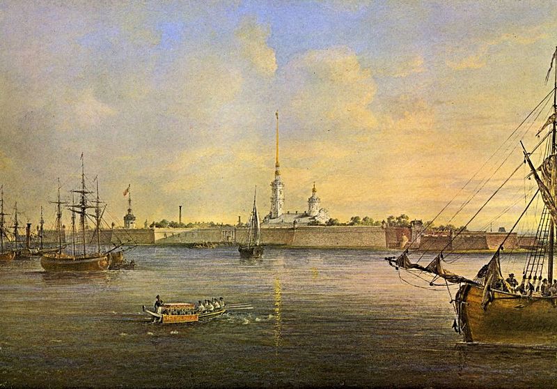 Василий Садовников. Вид Невы и Петропавловской крепости.