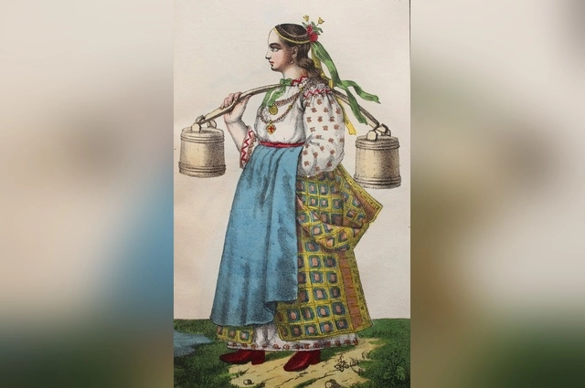 Девушка с юга Малороссии: оттуда тоже везли в Крым невест. Рисунок Тимофея Калинского, конец XVIII века.