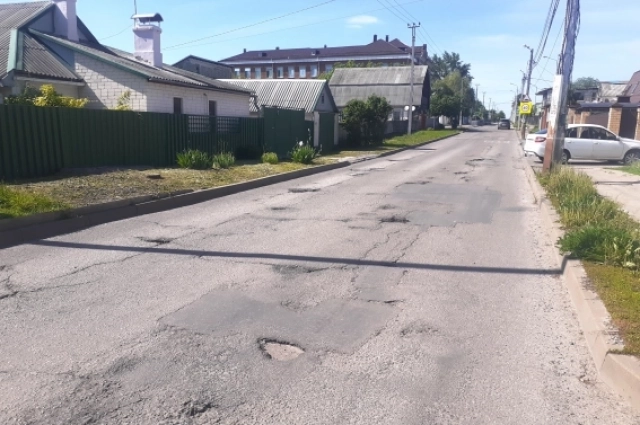 Так вывглядит дорога на улице Крупской в микрорайоне 