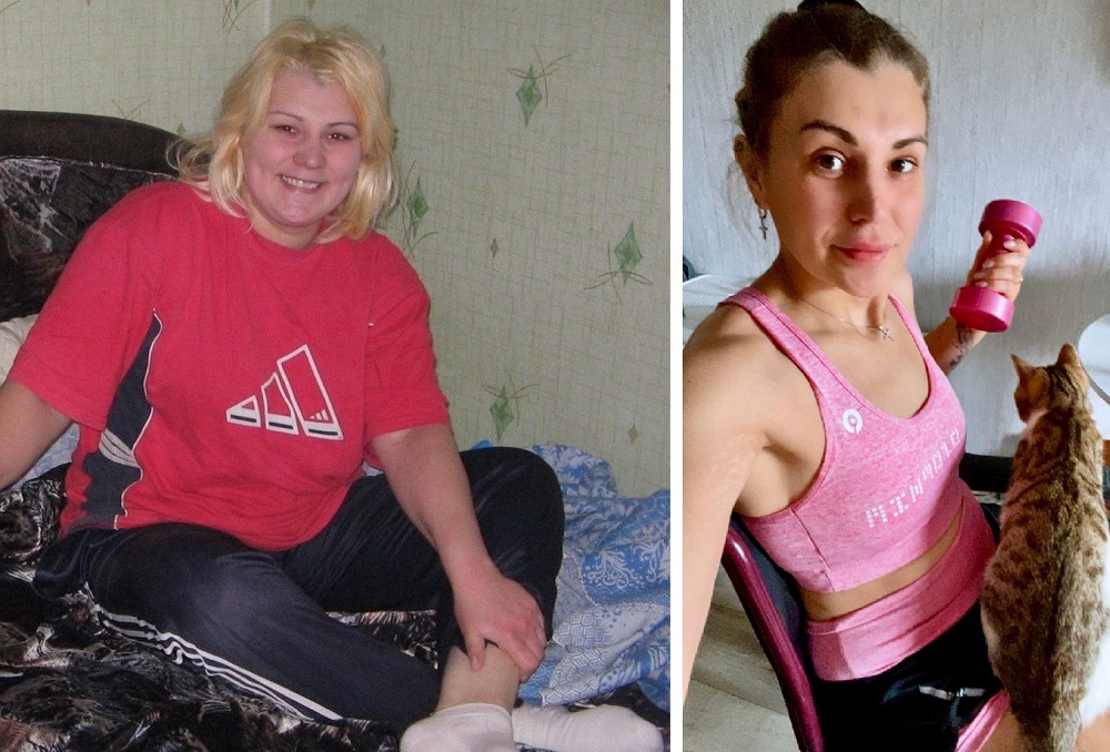 Фото слева было сделано через два года после аварии. Сейчас Татьяна довольна своей фигурой и делится своим опытом с желающими похудеть.