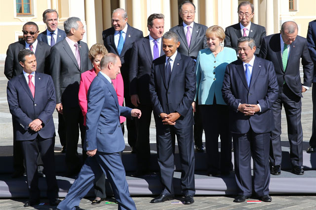 Совместное фото участников саммита G20. 6 сентября 2013 года