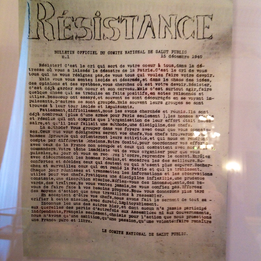 Выпуск № 1 Сопротивления от группы Музей человека, 15 декабря 1940 года.