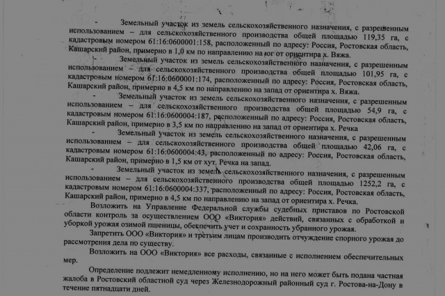   Определение суда Железнодорожного района г. Ростова-на-Дону в пользу OOO «Виктория».