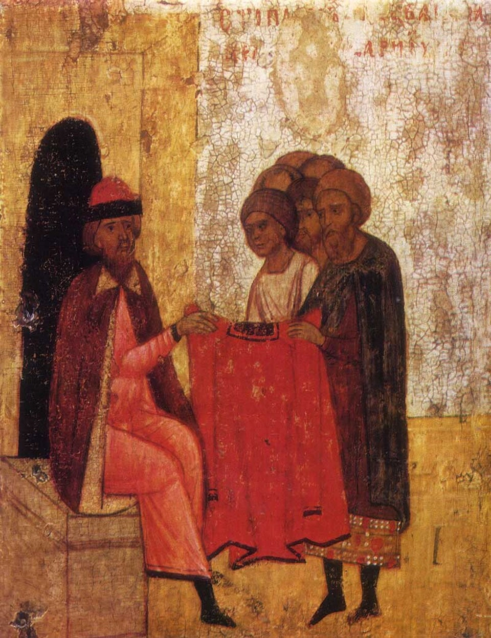 Святополк одаривает убийц, клеймо иконы «Бориса и Глеба с житием».