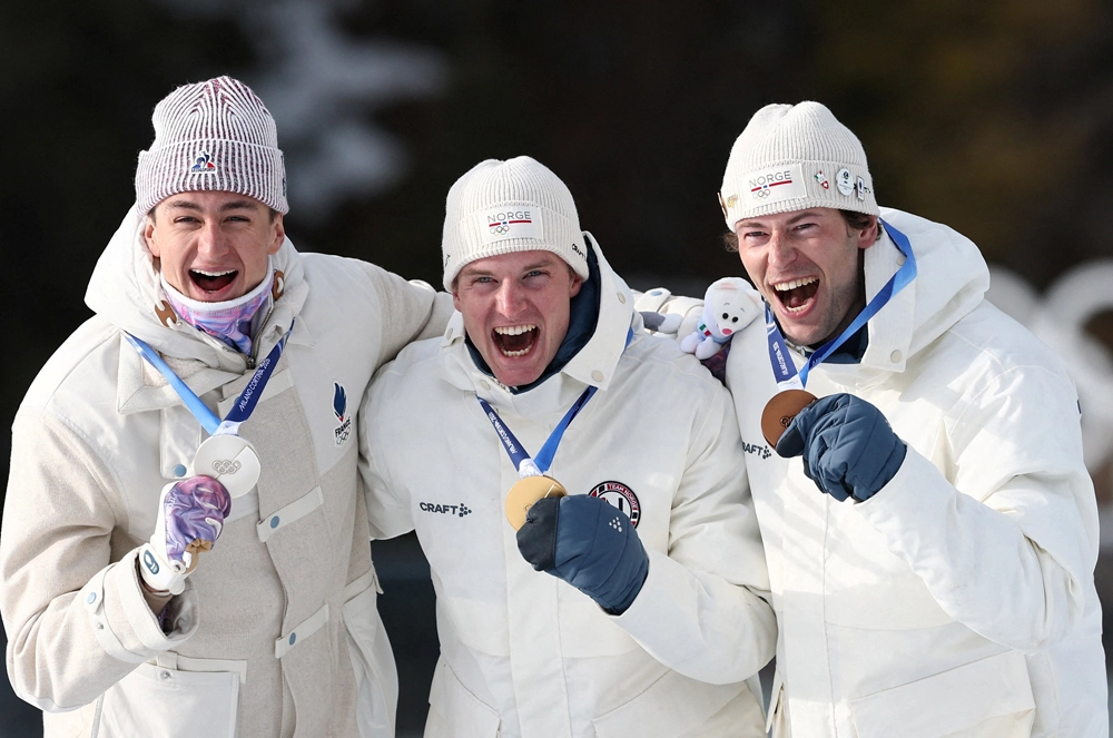 На&nbsp;пьедестале золотой медалист Йохан-Олав Ботн вместе с&nbsp;серебряным медалистом Эриком Перро и&nbsp;бронзовым медалистом Стурлой Хольмом Лаэгрейдом.