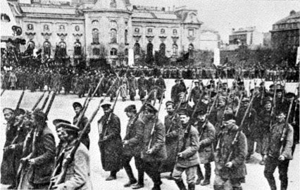 Шествие солдат армии Советской Латвии, 1 мая 1919 г.