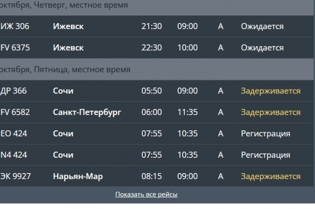 В пермском аэропорту возникли задержки рейсов.