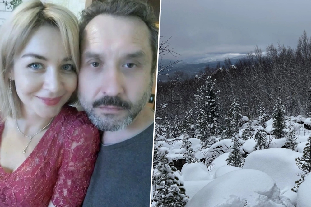 Сергей и Ирина Усольцевы и фото с места поисков. 