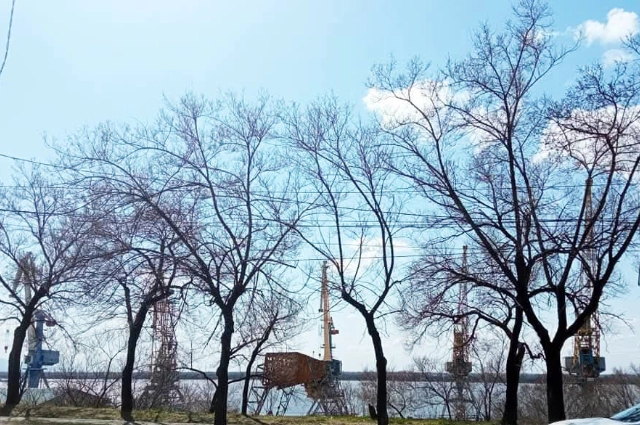 Хабаровск, весна, порт, грузовые перевозки
