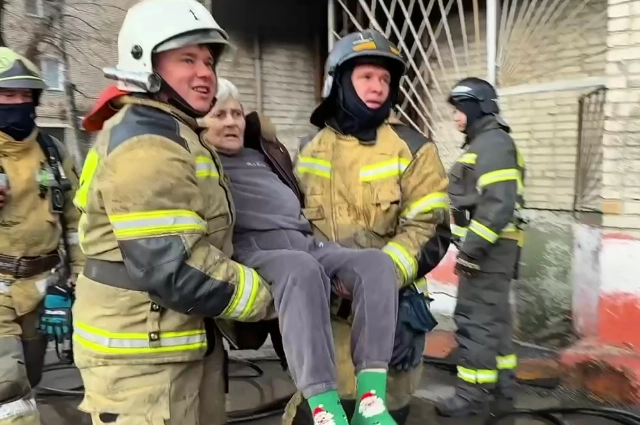 Спасённые из пожара в Биробиджане