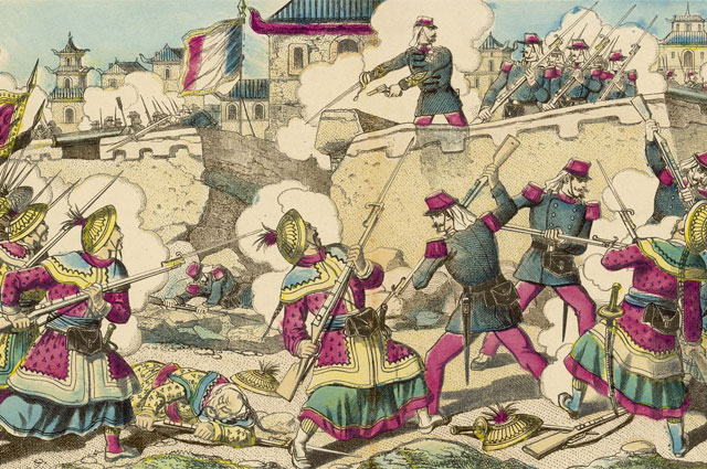 Французский иностранный легион с алжирскими и дружественными китайскими войсками защищает Туйен-Куан против китайских осажденных 14 февраля — 3 марта 1885 года.