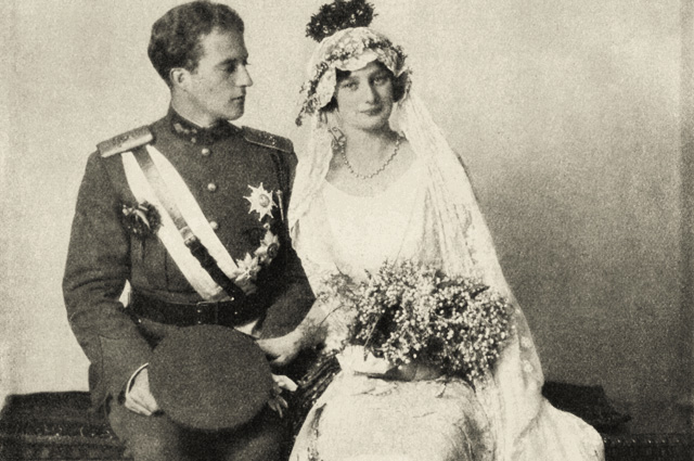 Принц Леопольд и Астрид в день свадьбы.