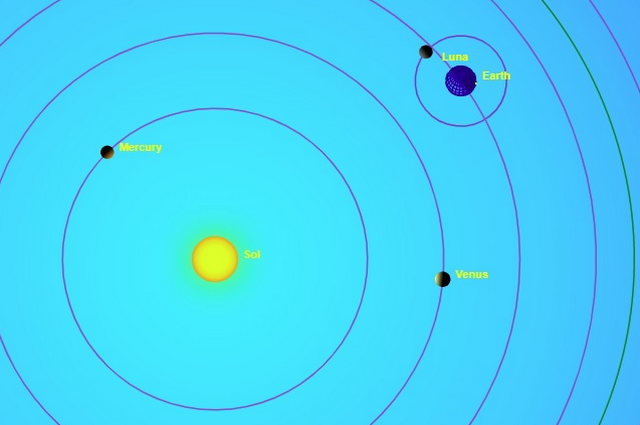 Положение Венеры на орбите 30 октября 2021 года при её максимальном угловом удалении от Солнца 