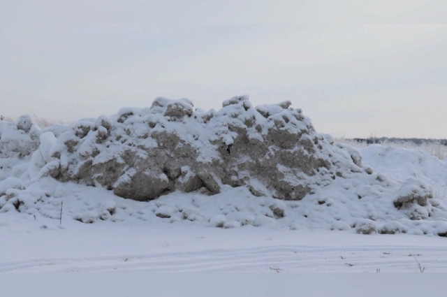 Жители неоднократно жаловались на снежную свалку недалеко от Самосыровского полигона.