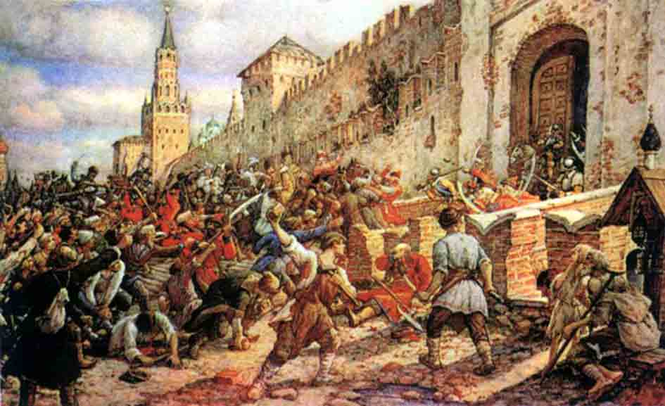 Соляной бунт на Красной площади в 1648 году. Картина Эрнеста Лисснера