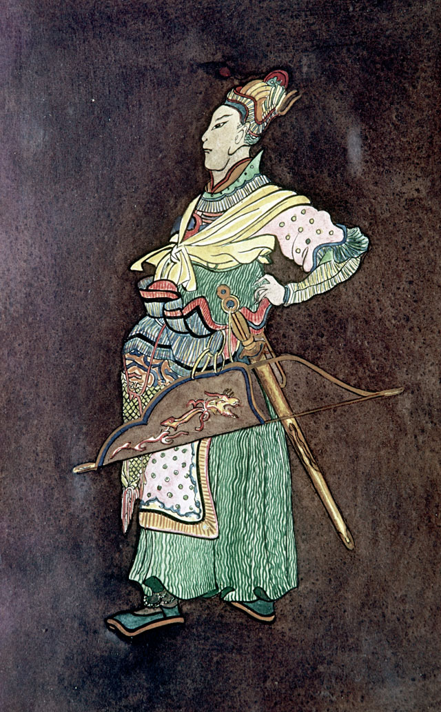 Репродукция рисунка «Хан Батый» на китайской вазе работы неизвестного мастера. Музей истории и реконструкции Москвы.