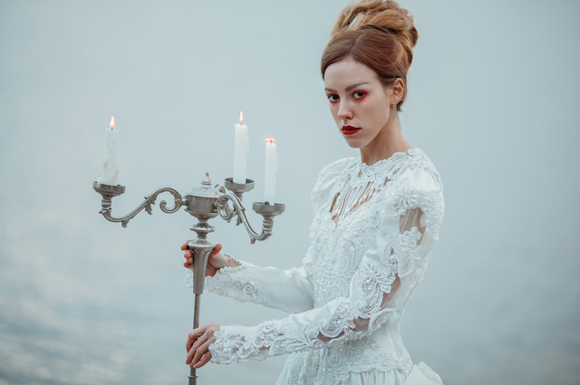 канделябр, свечи, невеста, 