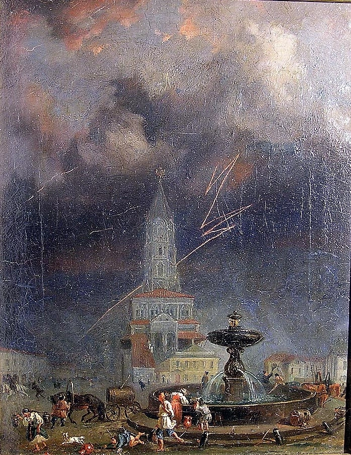 «Сухарева башня во время грозы», 1845 год.