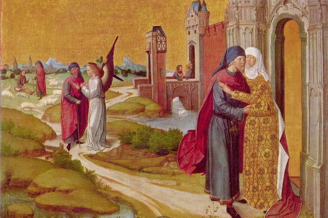 «Встреча Анны и Иоакима у Золотых ворот», Мастер жития Марии, ок. 1460, Старая Пинакотека