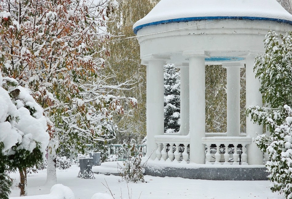 снегопад в Новосибирске 9 октября