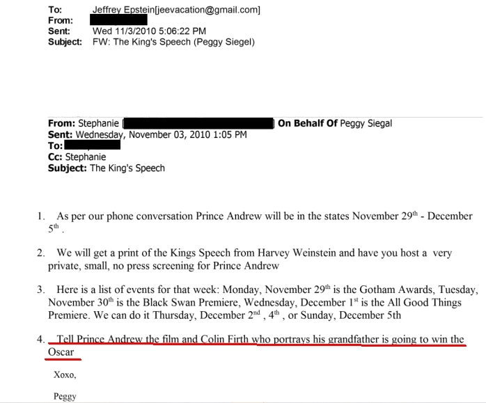 Письмо Эпштейну про принца Эндрю и победу на 