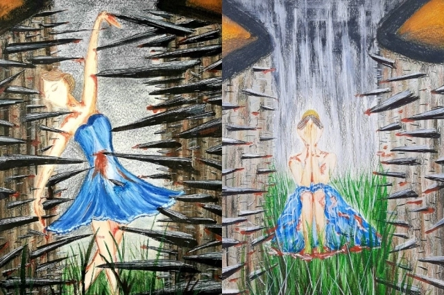 Работы Марии, которые символизируют ее путь исцеления.