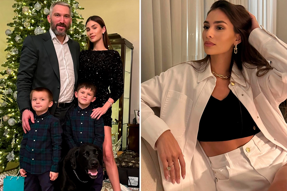 Александр Овечкин с женой и детьми.