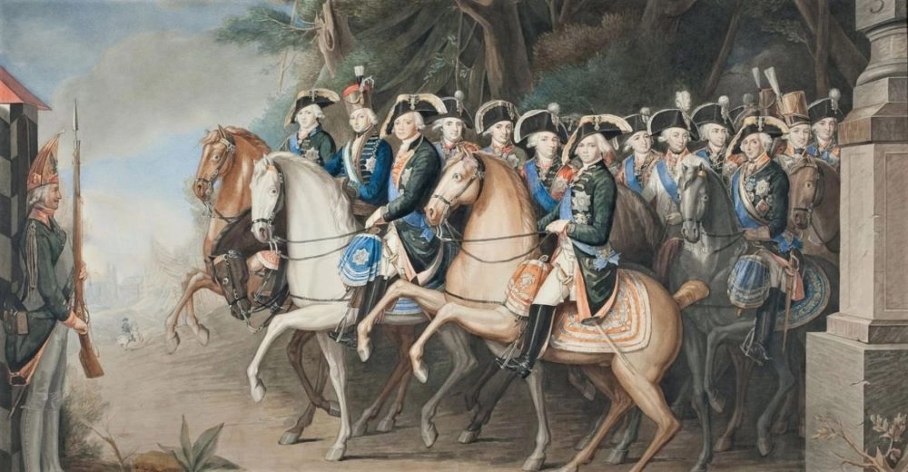 Картина «Император Павел I со свитой», художник К.С. Осокин с оригинала И.Б. Лампи-младшего. Петр Пален - второй справа во втором ряду. Картина «Император Павел I со свитой», художник К.С. Осокин с оригинала И.Б. Лампи-младшего. Петр Пален - второй справа во втором ряду.