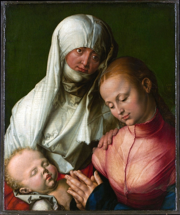 «Мадонна с младенцем и святой Анной».  Картина Дюрера. На полотне изображены представители сразу трёх поколений. 