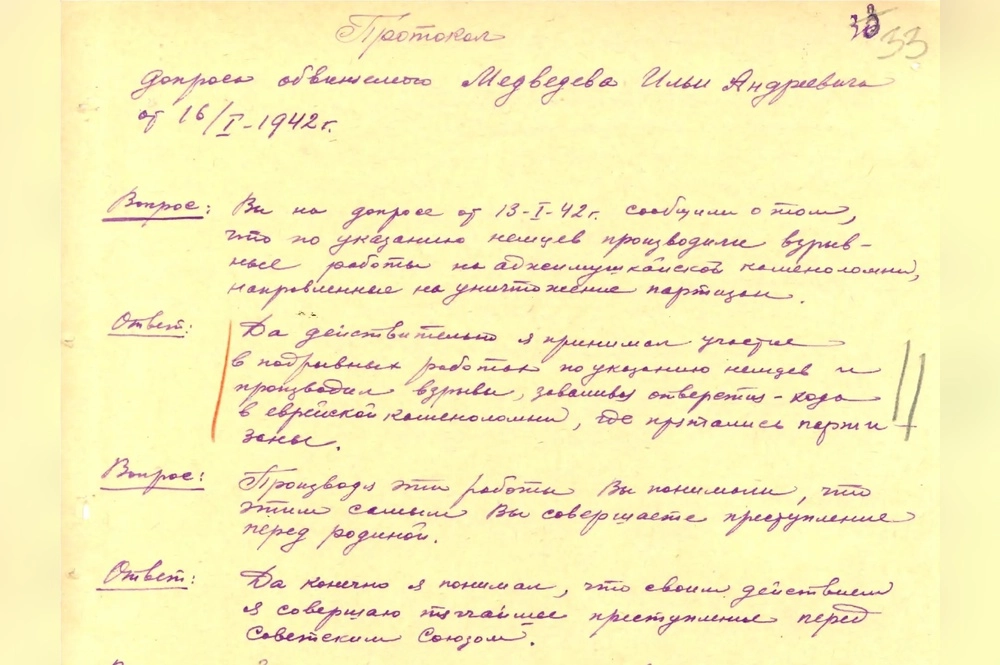 Фрагмент допроса предателя Ильи Медведева.