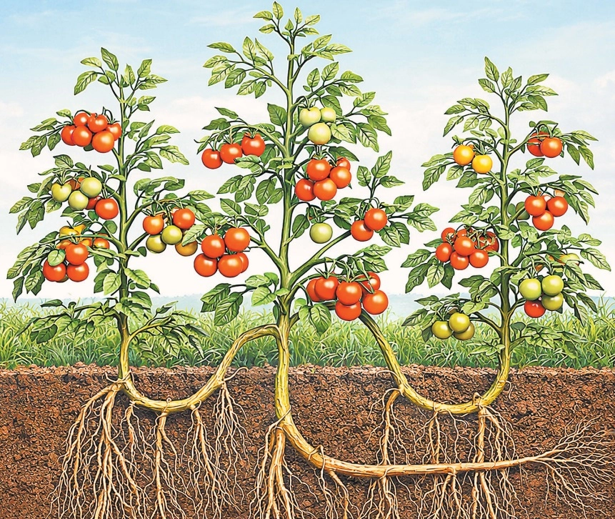 Прикопка боковых побегов томатов позволяет получить новые плодоносящие кусты.