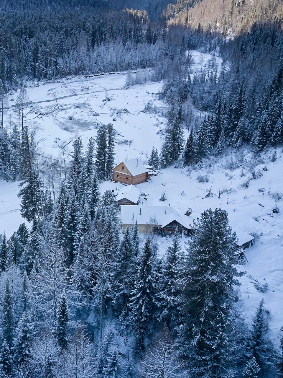 На заимке уже выпа снег.