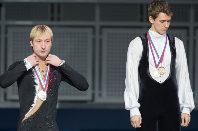 Евгений Плющенко и Максим Ковтун после чемпионата России по фигурному катанию