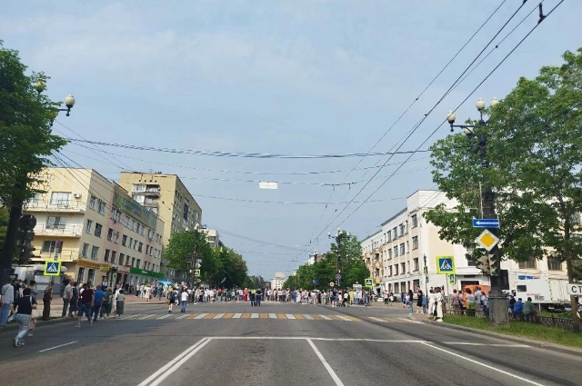 День города в Хабаровске, перекрытие Муравьёва-Амурского
