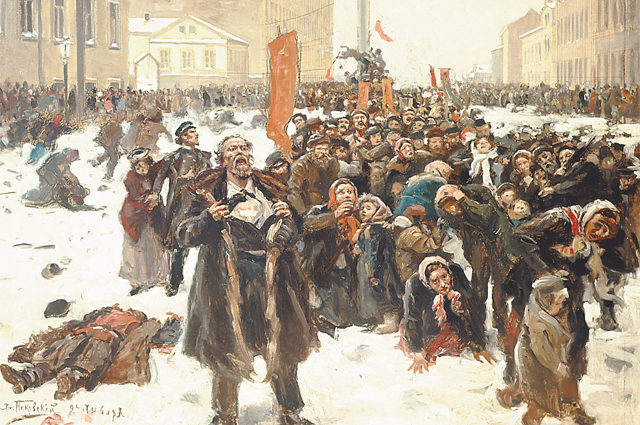 «9 января 1905 года на Васильевском острове».Картина Владимира Маковского (1905 г.)